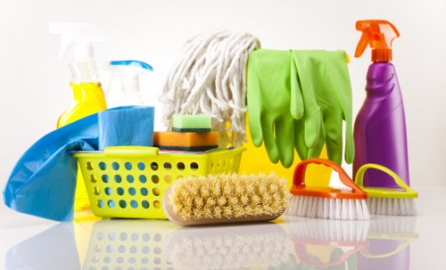 Carpet cleaning equipment prepared for a scheduled service appointment
