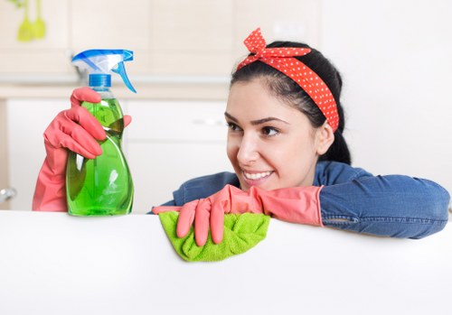 Close-up of fabric sofa cleaning and stain removal